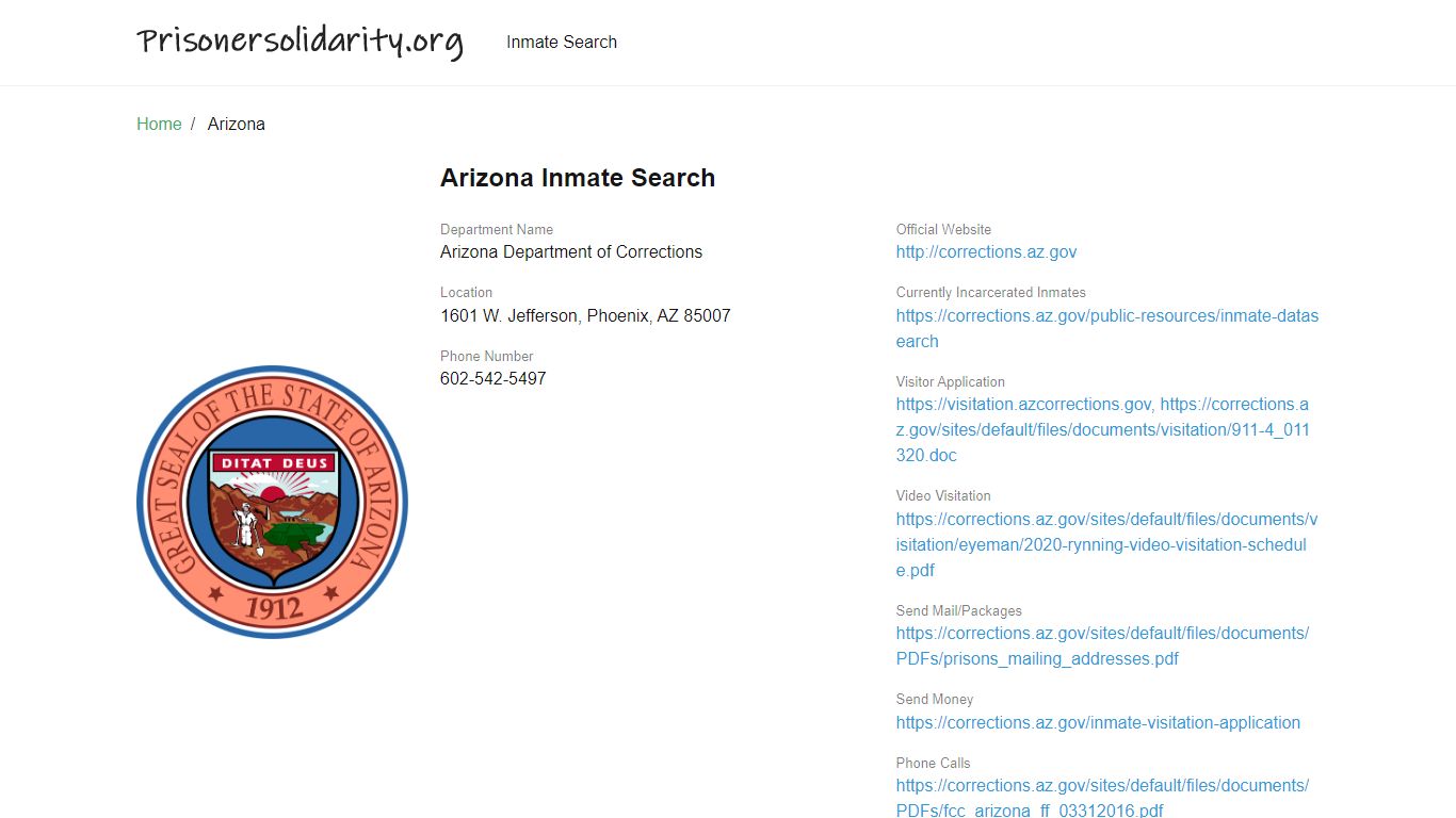 Arizona Inmate Search – Arizona Department of Corrections Offender Lookup
